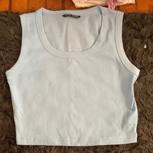Blue cropped tank top